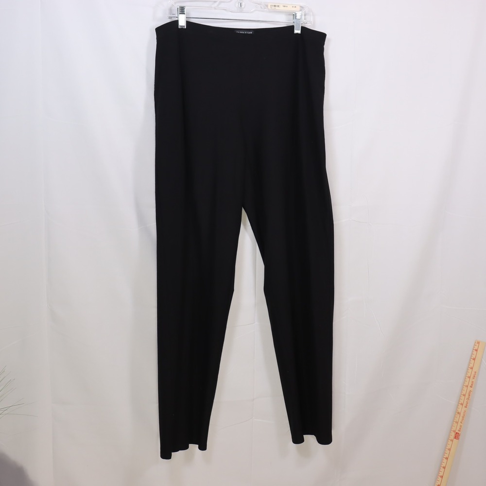 Eileen Fisher Slim Ankle Pants Large Black Womens Minimalist Workwear